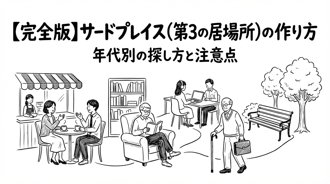 【完全版】サードプレイス(第3の居場所)の作り方。年代別の探し方と注意点