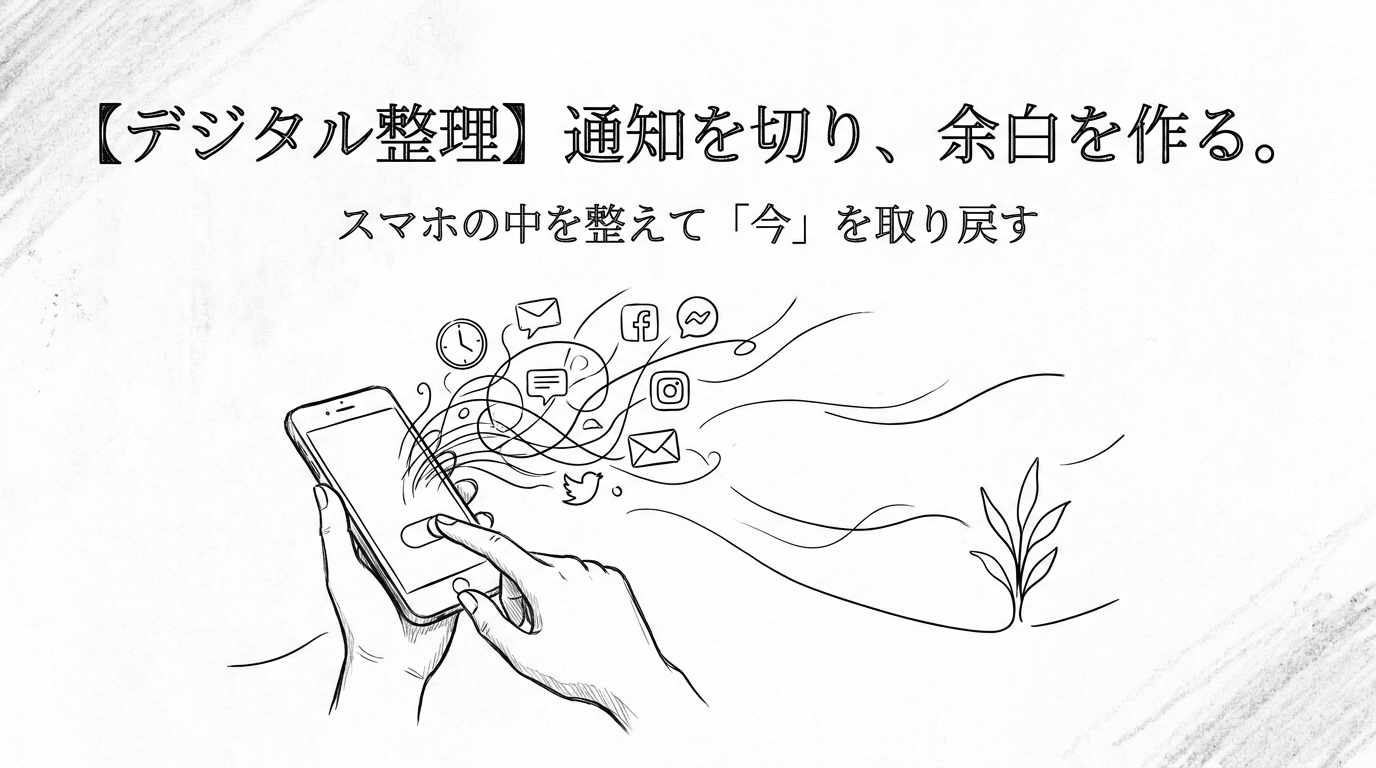 【デジタル整理】通知を切り、余白を作る。スマホの中を整えて「今」を取り戻す