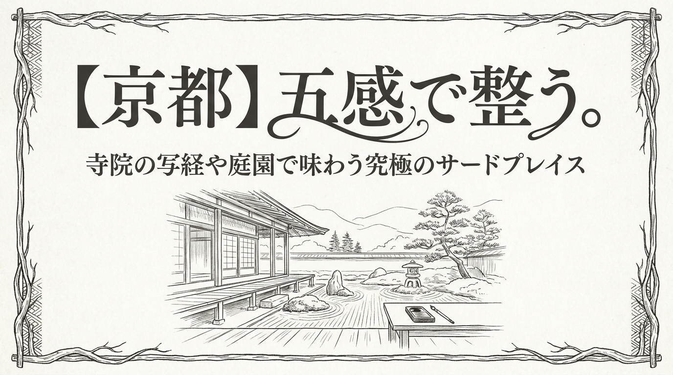 【京都】五感で整う。寺院の写経や庭園で味わう究極のサードプレイス