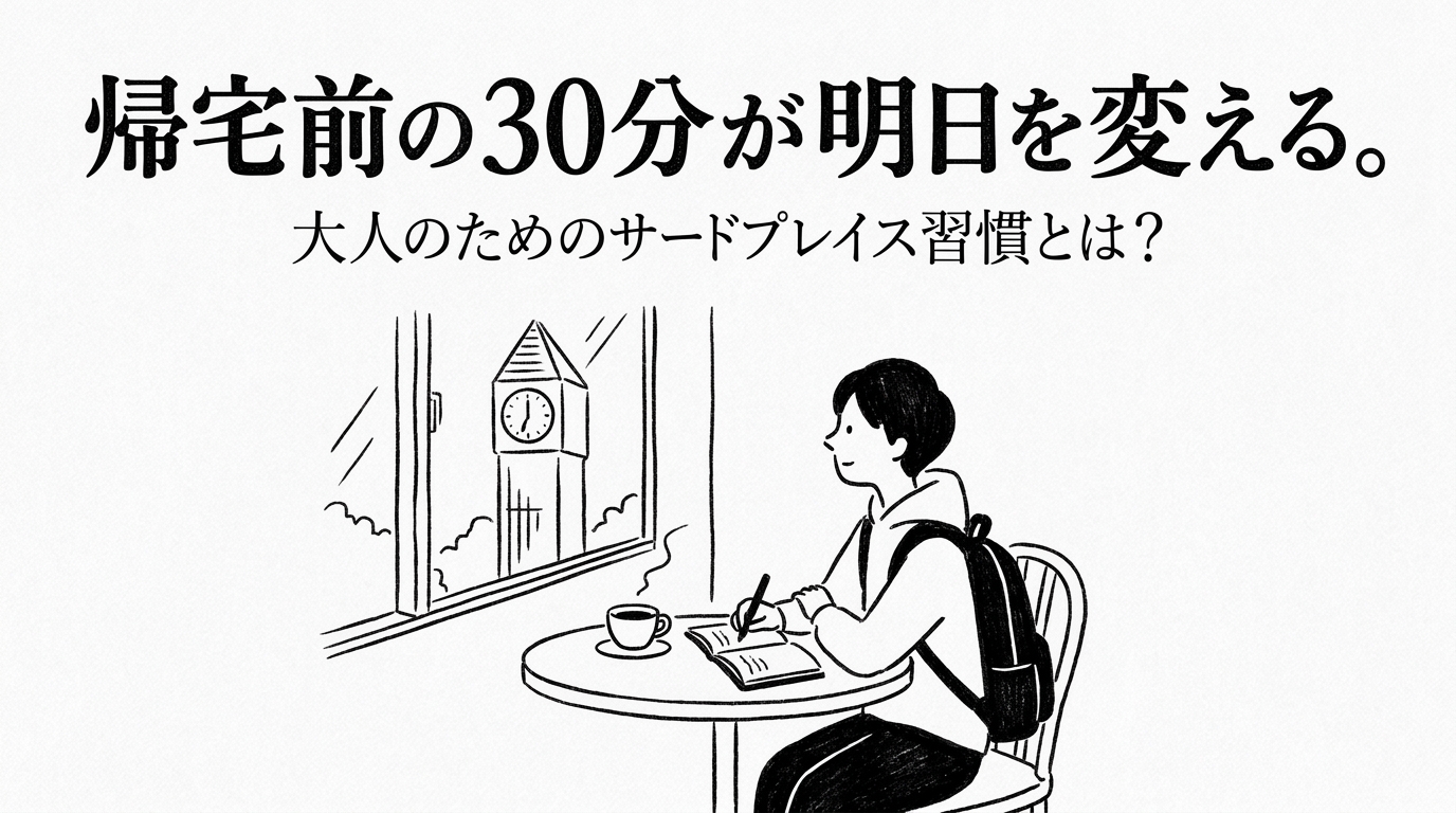 帰宅前の30分が明日を変える。大人のためのサードプレイス習慣とは？