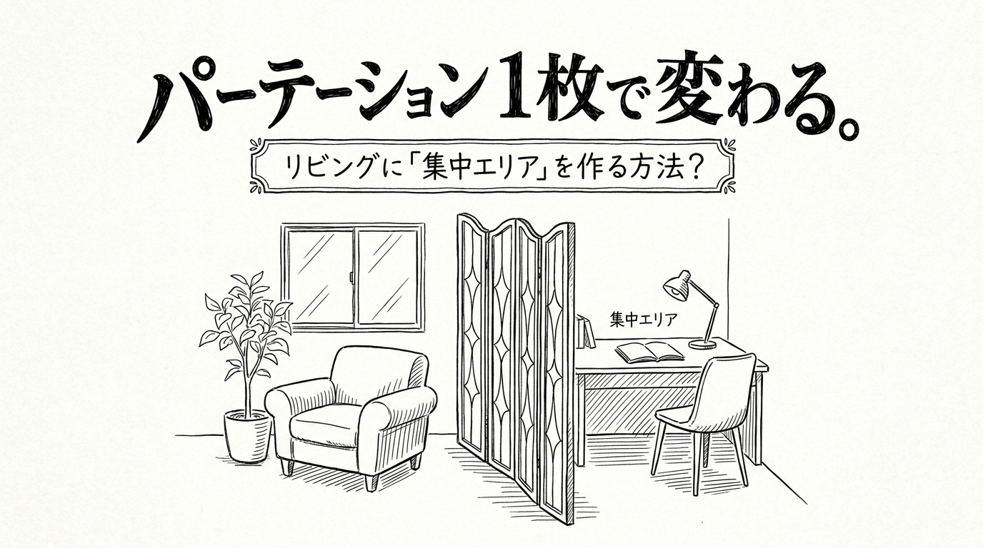 パーテーション1枚で変わる。リビングに「集中エリア」を作る方法？
