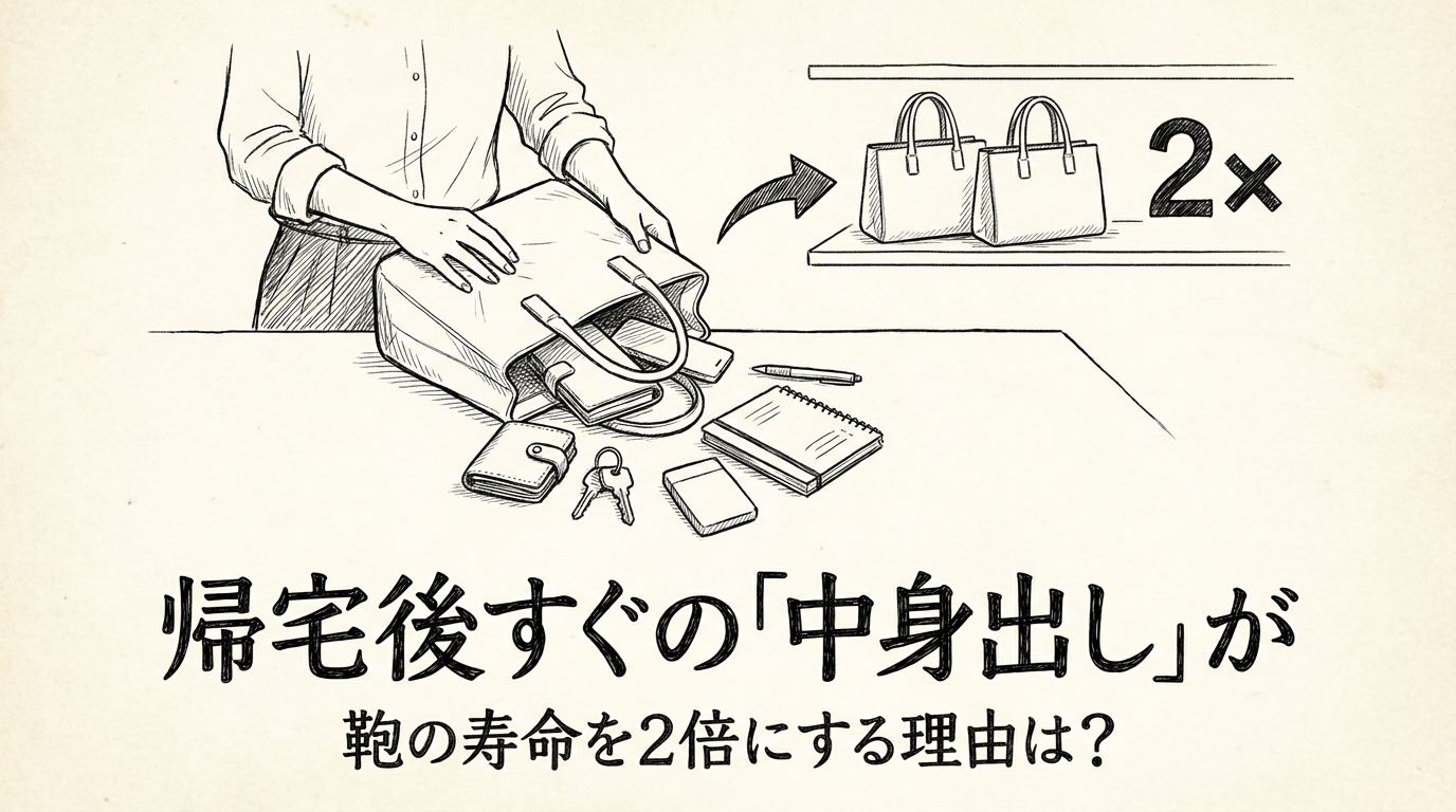 帰宅後すぐの「中身出し」が鞄の寿命を2倍にする理由は?