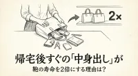 帰宅後すぐの「中身出し」が鞄の寿命を2倍にする理由は？