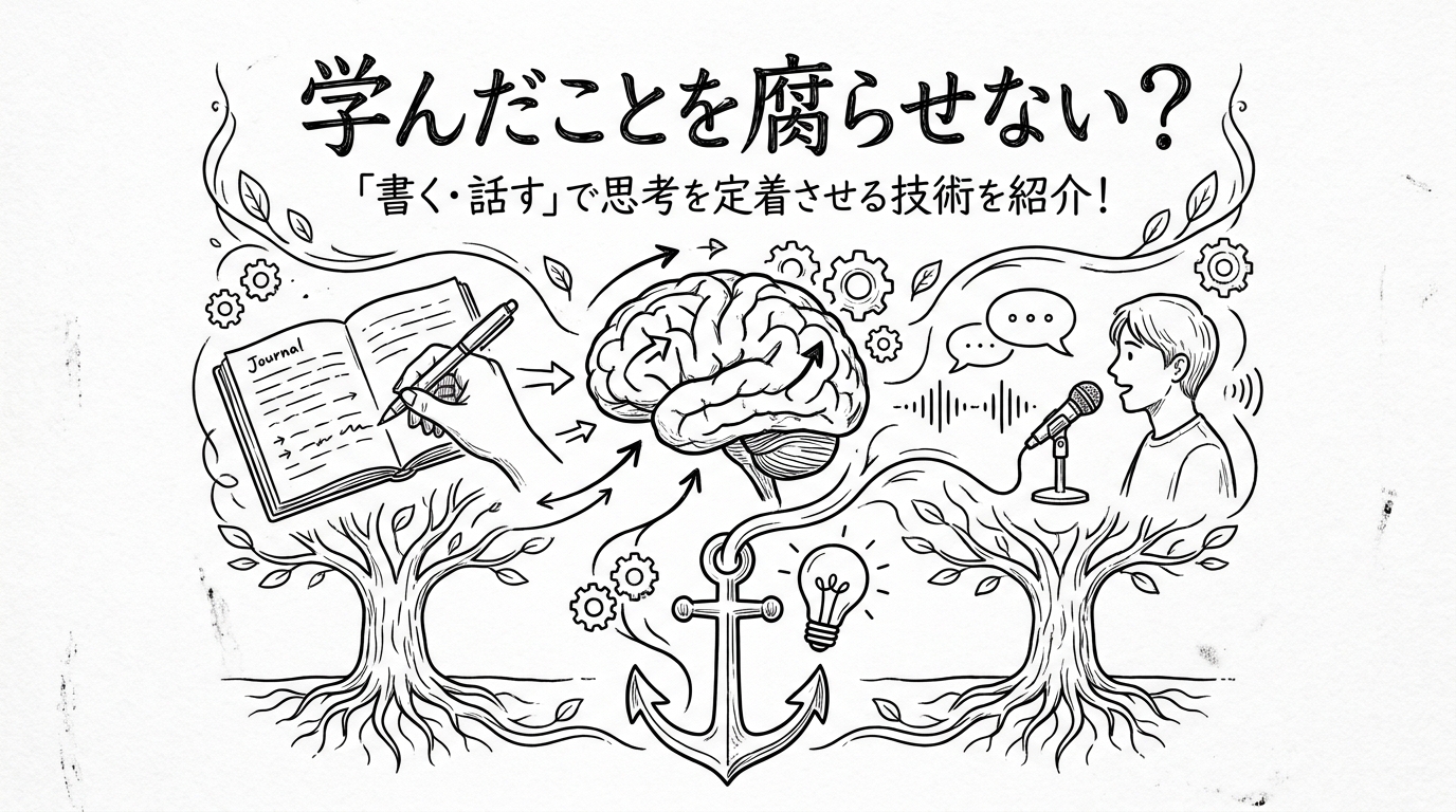 学んだことを腐らせない？「書く・話す」で思考を定着させる技術を紹介！