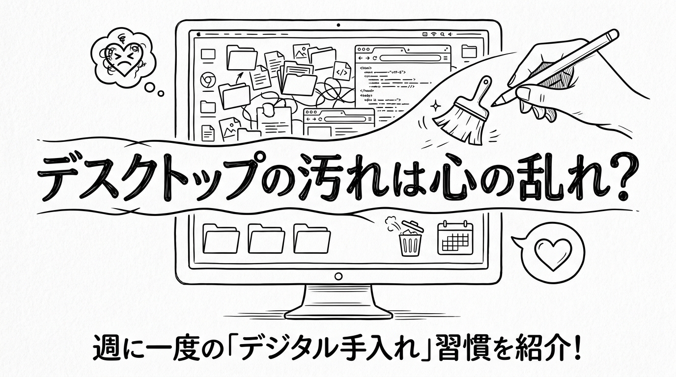 デスクトップの汚れは心の乱れ？週に一度の「デジタル手入れ」習慣を紹介！