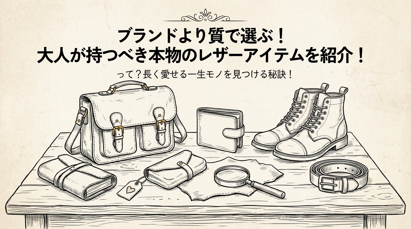 ブランドより質で選ぶ!大人が持つべき本物のレザーアイテムを紹介!って?長く愛せる一生モノを見つける秘訣!