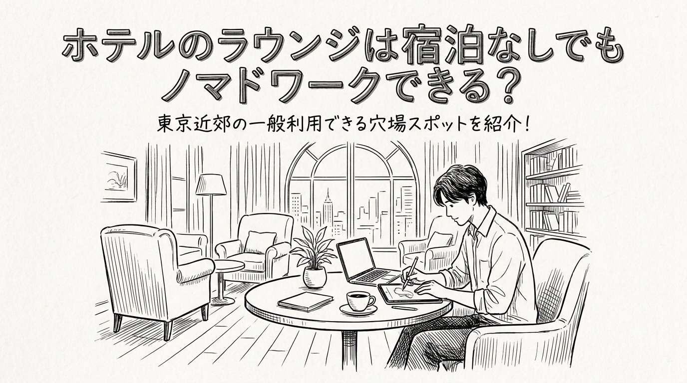 ホテルのラウンジは宿泊なしでもノマドワークできる？東京近郊の一般利用できる穴場スポットを紹介！