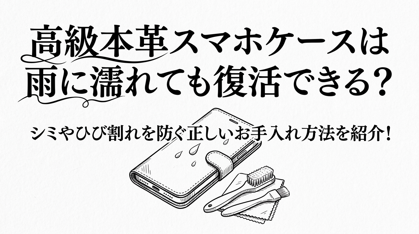 高級本革スマホケースは雨に濡れても復活できる？シミやひび割れを防ぐ正しいお手入れ方法を紹介！