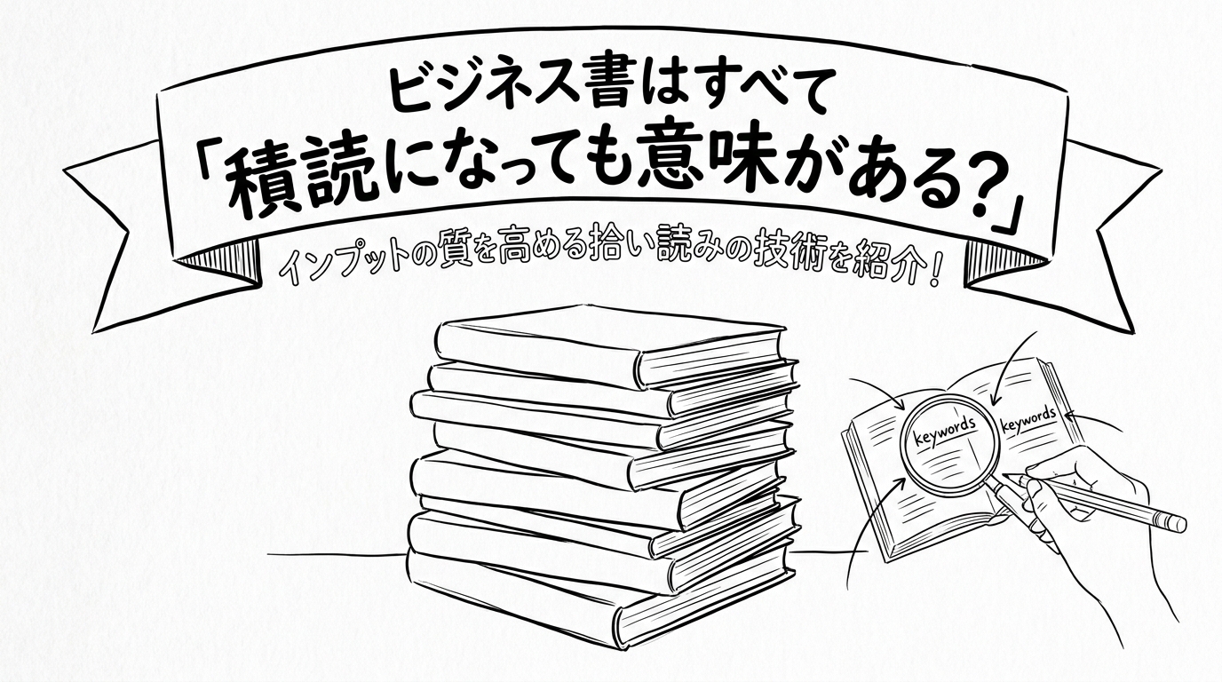 ビジネス書はすべて「積読になっても意味がある？インプットの質を高める拾い読みの技術を紹介！