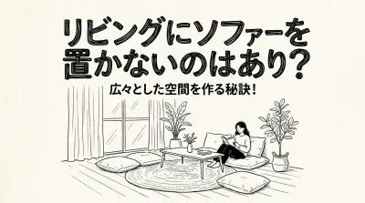 リビングにソファーを置かないのはあり？広々とした空間を作る秘訣！