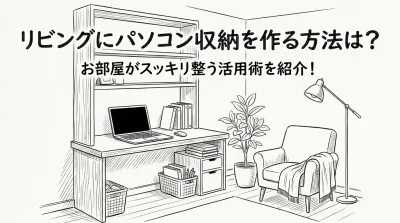 リビングにパソコン収納を作る方法は？お部屋がスッキリ整う活用術を紹介！