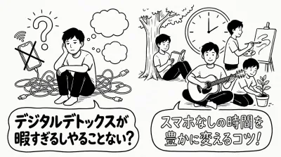 デジタルデトックスが暇すぎるしやることない？スマホなしの時間を豊かに変えるコツ！