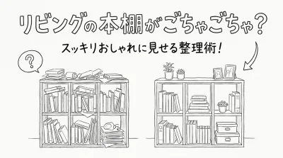 リビングの本棚がごちゃごちゃ？スッキリおしゃれに見せる整理術！