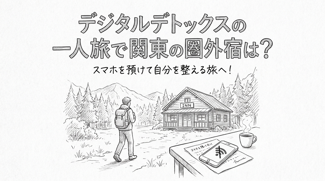 デジタルデトックスの一人旅で関東の圏外宿は？スマホを預けて自分を整える旅へ！