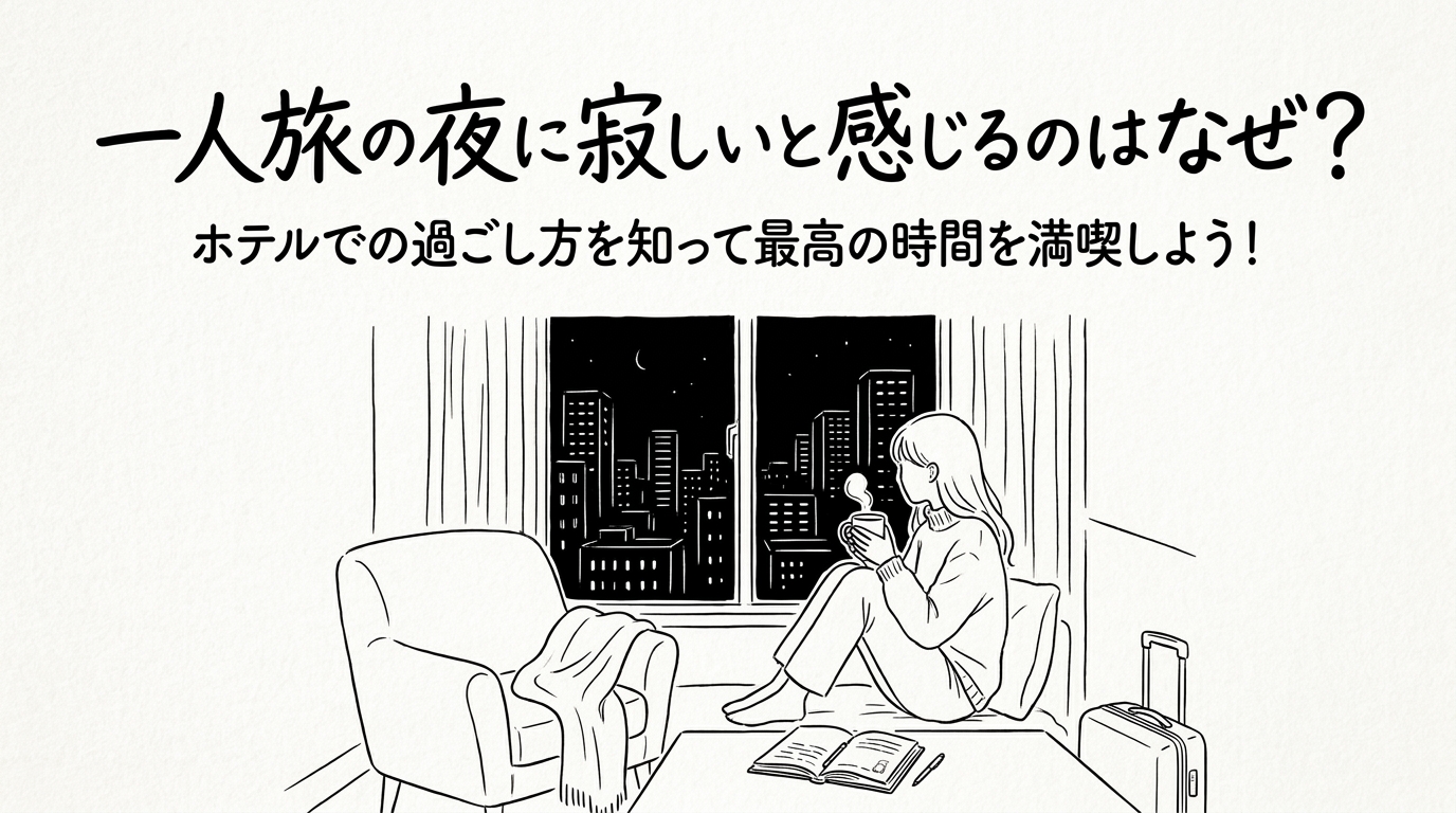 一人旅の夜に寂しいと感じるのはなぜ?ホテルでの過ごし方を知って最高の時間を満喫しよう!
