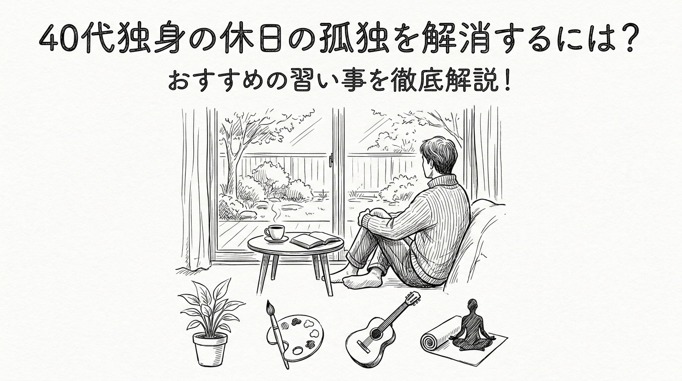 40代独身の休日の孤独を解消するには？おすすめの習い事を徹底解説！
