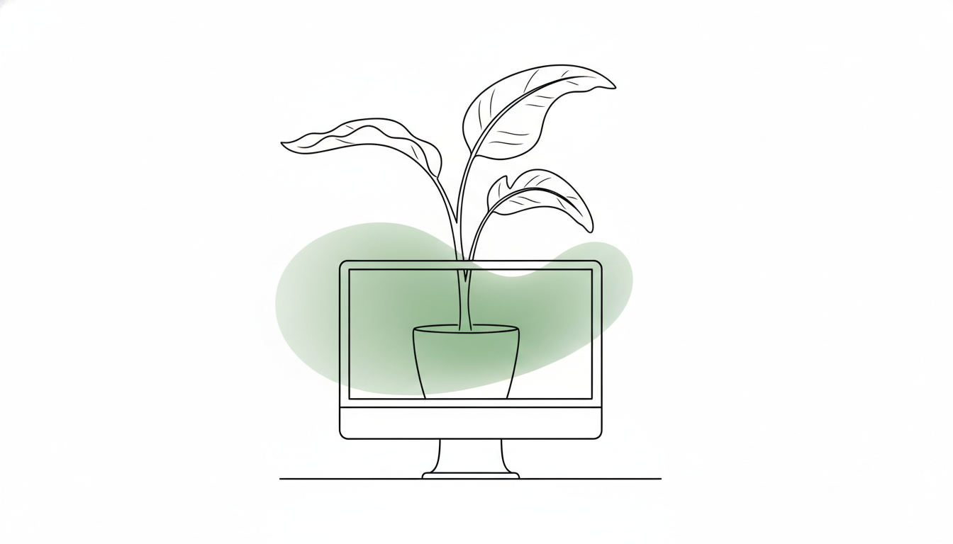 背景にグリーンを一つ。画面越しの印象を優しくする植物の効果のまとめ